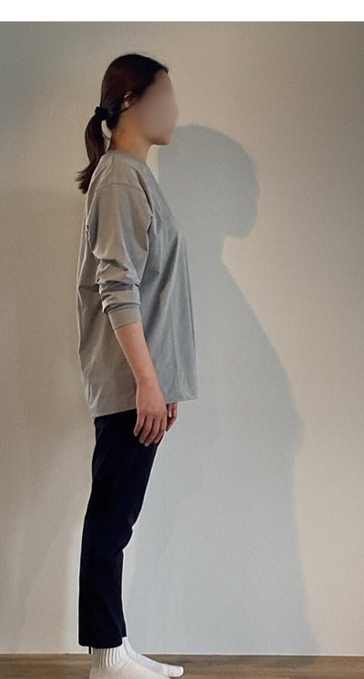 40代のお客様 8回のレッスン後の立ち姿勢