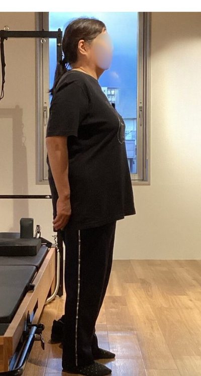 60代のお客様 1回のレッスン後の立ち姿勢